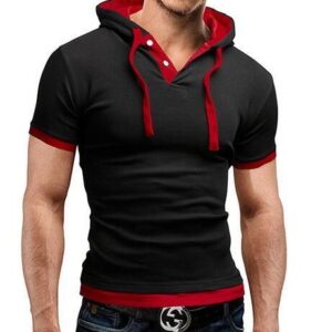 Men Hooded Polo Shirt