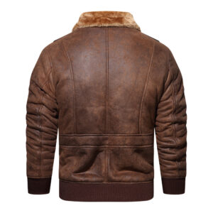 Autumn And Winter New Leather And Fur Men’s Jacket Men’s Casual Multi-pocket Lapel Short Velvet