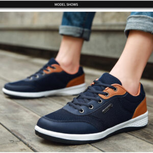 Fashion Light Sports Casual Men Shoes Autumn New Lace-Up Shoes Microfiber Leather Casual Shoes FLats Sneakers