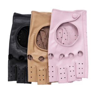 Fashion Women’s Leather Half Finger Gloves