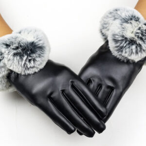 Autumn and winter touch screen leather gloves