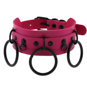 Gothic double-layer PU leather collar