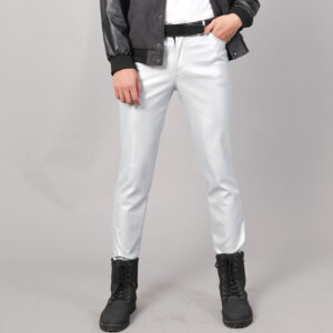 Korean Slim Leather Men’s Slim Pants