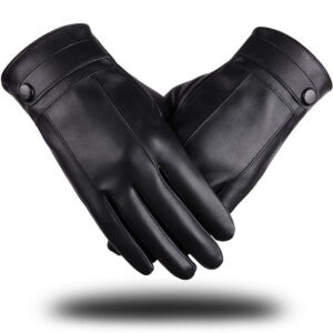 Shi Leather Gloves Touch Screen Thickening