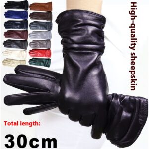 High-end Women’s Sheepskin Gloves Leather Extended