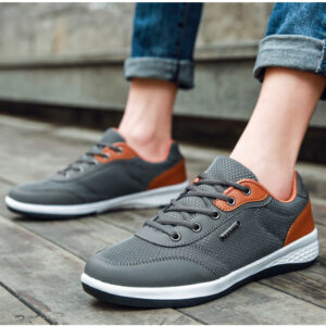 Fashion Light Sports Casual Men Shoes Autumn New Lace-Up Shoes Microfiber Leather Casual Shoes FLats Sneakers