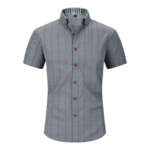 Plaid Men’s Short-sleeved Shirt Anti-wrinkle