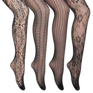 Women’s Black Jacquard Fishnet Pantyhose