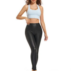 PU Leather Pants Female Fleece-lined Base Plus-sized