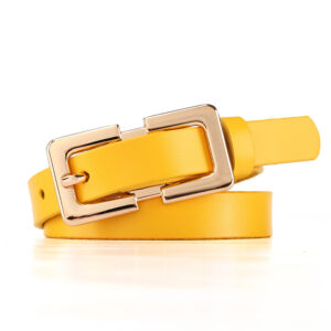 Retro Ladies Cowhide Leather Pin Buckle Belt Thin Simple Wild Belt Women Decoration Green Wholesale