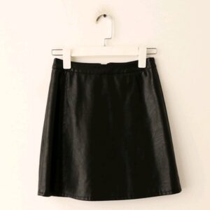 Autumn and winter black PU leather skirt skirt high waist large size super fire A word skirt zipper female bag hip skirt short skirt