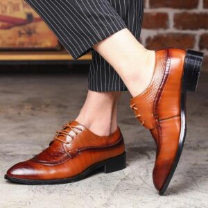 new spring men flats lace up male business oxfords men leather shoes