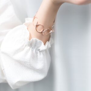 Heart Finger Ring Bracelet 2 in 1 Women Jewellery