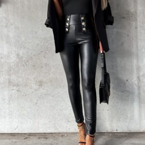 Leather Pants Clinch Tight Casual PU Women’s Pants Sexy Trousers