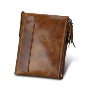 Men’s wallet Short men’s wallet Anti-theft brush leather wallet men