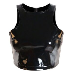 Nightclub sexy PVC leather top bra