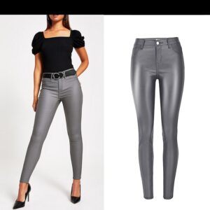 Women’s body leather pants denim pants