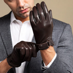 Leather Gloves Men’s Winter Warm Sheepskin