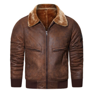 Autumn And Winter New Leather And Fur Men’s Jacket Men’s Casual Multi-pocket Lapel Short Velvet