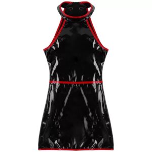 European And American High-bright PVC Patent Leather Dress