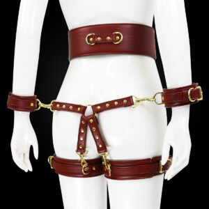 4-piece leather bundled corset cross