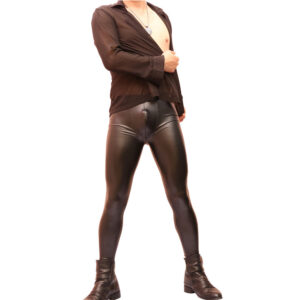 Sexy Men’s Skinny Leather Pants Fashion Latex Ammonia Waterproof