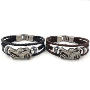 Hip Hop Motorcycle Leather Bracelet Fashion Jewelry