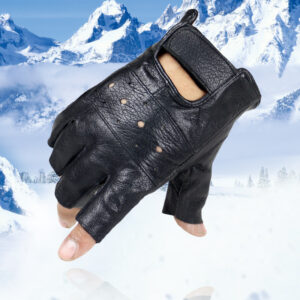 Leather gloves half finger