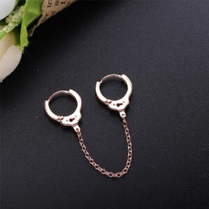 Baifenggenuoya S925 Silver Plain Silver Handcuffs Earrings