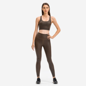 Matte Leather Pattern Yoga Pants Women’s High Waist Belly Contracting