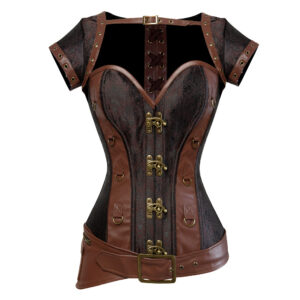 Court Gothic PU Retro Fashion Luxury Sexy Lock Corset