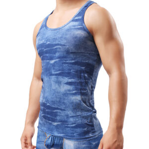 Sexy Leather Vest Soft Silky Vest Underwear Bag Tight Plastic Slim Sports Bottom Bodybuilding Male