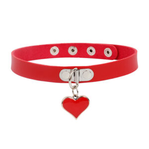 Cortex Leather Collar Necklace Female Love Bondage Clavicle Chain Heart-shaped