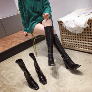 New patent leather ladies knight boots