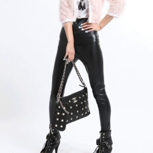 Matte Faux Leather High Waist Pencil Pants Skinny