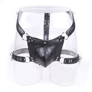 Bondage Flirting Men’s Appliances Chastity Pants Leather Strap Adult Bird Cage Sexy Panties