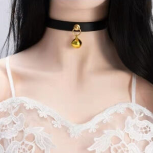 Genuine Leather Collar Sexy Little Bell Shape