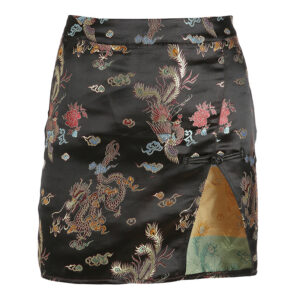 autumn and winter new European and American cross-border foreign trade women’s Chinese style retro embroidery skirts sizzling explosions