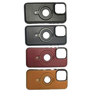 Applicable 16ProMax Magnetic Bracket Phone Case Business Leather Case Protective Case