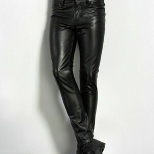 New Spring And Autumn Tight Men’s Leather Pants