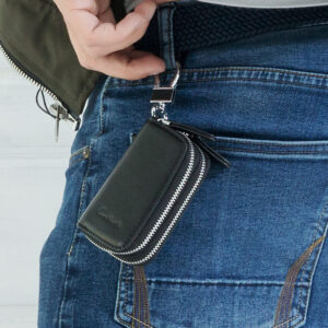 Leather Key Case Double Zipper Car