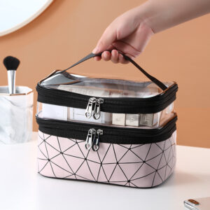 New Double-layer Waterproof Cosmetic Bag Large Capacity Toiletry Bag