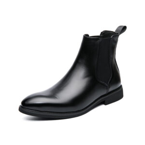 Fleece Leather Men’s Fashion Trend Slip-on Ankle Boots