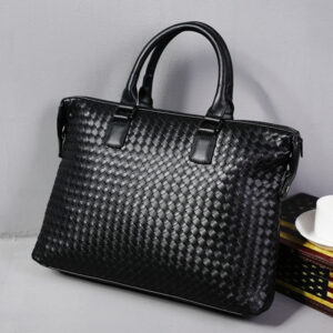 Men’s Bag Leather Large Briefcase Hand Woven Luxury Handbags Business Tote Bags For Men High Quality Laptop Handbags