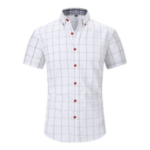 Plaid Men’s Short-sleeved Shirt Anti-wrinkle