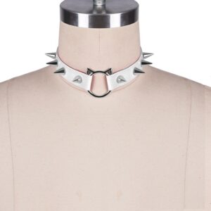 Alloy Pointed Leather Collar Cat Head Woman