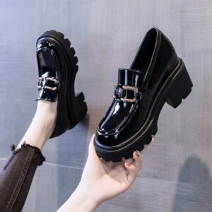 British Style Vintage Leather Shoes Women