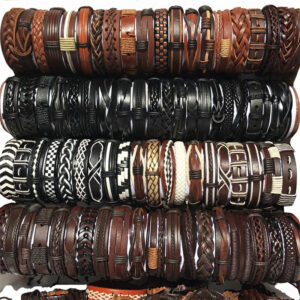 Handmade Mixed Style Woven Leather Cuff Jewelry