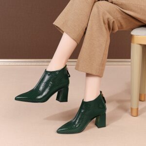 New Pattern Leather Ankle Boots