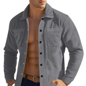 Men’s Heavy Corduroy Shirt Long Sleeve Shirt